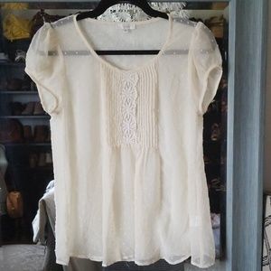 Sheer cream blouse
